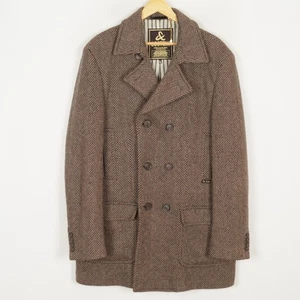SCOTCH & SODA Men's Coat Size XL Brown Wool Blend Button Collared - Picture 1 of 10