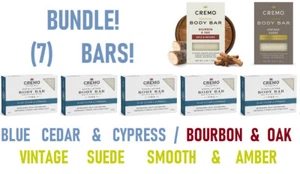 BUNDLE! (7) Cremo Body Bars -VARIETY! Blue Cedar and Cypress / Bourbon & Oak.. - Picture 1 of 4