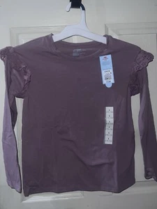 GIRLS SIZE L (10/12) LONG SLEEVE PURPLE SHIRT - Picture 1 of 1