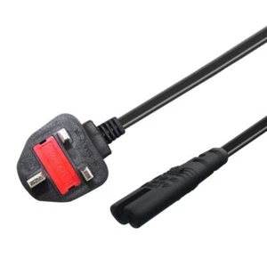 Female C7 Figure 8 Three Prong UK Plug AC Power Cable Lead Cord Adapter 1.5m 1Pc - Picture 1 of 2