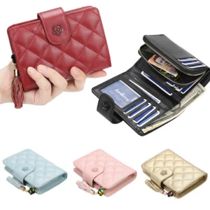 Women PU Leather Wallet Bifold Zipper Coin Purse Credit Card Holder Pocket Gift - Picture 1 of 17