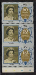 Tuvalu, Sc. # 358 Vert. Strip of 3, Mint NH OG. - Picture 1 of 2