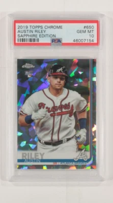2019 Topps Chrome Austin Riley Sapphire Edition PSA 10 Gem Mt #650 - Image 1 of 3