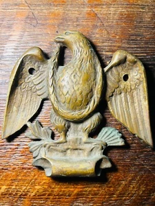 Antique Spread Winged Eagle Door Knocker Figural Architectural Hardware - Picture 1 of 4