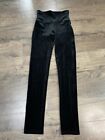 EUC Womens Spanx by Sara Blakley black velvet leggings high waisted size S