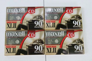 4 Maxell Kassetten 90 Minuten High Bias Maxell XLII Leer Audio NEU VERSIEGELT - Bild 1 von 2