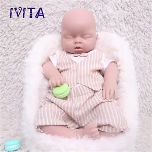 20'' Silicone Boy Eyes Closed Silicone Reborn Doll Mouth Open take a pacifier - Picture 1 of 7