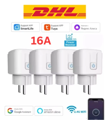 16A Smart Steckdose Tuya WIFI WLAN Home Socket Alexa Google Fernbedienung Timer - Bild 1 von 4