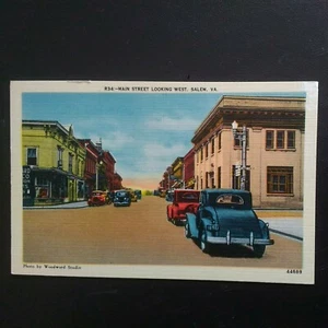 SALEM, VA * MAIN STREET LOOKING WEST * UNPOSTED LINEN - Picture 1 of 6