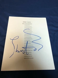 THURSTON MOORE SONIC YOUTH SIGNED BULL IN THE HEATHER LYRIC SHEET PROOF RARE - Picture 1 of 3