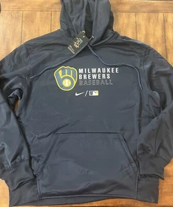 Milwaukee Brewers Long Sleeve Hooded Sweatshirt NWT —LARGE - Picture 1 of 4