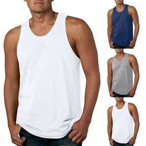Mens Tank Top Cotton Shirt Sleeveless Tee Casual Active Yoga Gym Summer T-shirt - Picture 1 of 11
