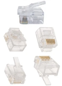 Lot10 Telefon / telefon RJ12 6P6C 6-przewodowy koniec zaciskany / Terminator do płaskiego kabla / kabla - Zdjęcie 1 z 1