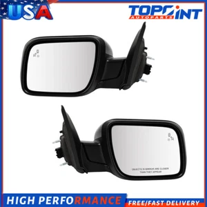 Pair Side Mirrors For 16-19 Ford Explorer Power-folding Heated Signal Puddle BSM - Picture 1 of 7