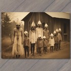 4x6''  Cult Family Life Farm House Mask Weird Creepy Vibe Strange Unusual
