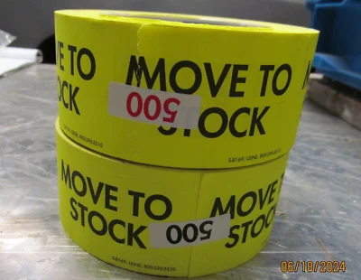 ULINE S-8169 2" x 3" MOVE TO STOCK LABELS  (500 per Roll) - Image 1 of 3