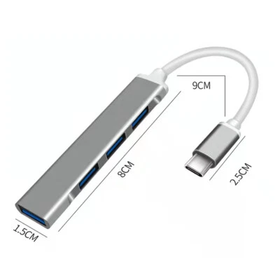 Adaptador HUB 3.0 USB C Tipo C 4 Puertos Multi-Divisor OTG para Laptop Mac PC Android - Imagen 1 de 4
