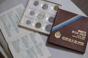 🧭 🇸🇲 SAN MARINO 1980 MINT SET WITH SILVER BOX + COA B79 #93 - Picture 1 of 8