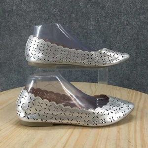 Unionbay Shoes Womens 10 M Ballet Flats Silver Scalloped Comfort Casual Low Top - Picture 1 of 17