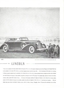1936 LINCOLN LABARON CONVERTIBLE SEDAN, 4 PASSENGER SEDAN DRAWINGS FROM MAG - Picture 1 of 2