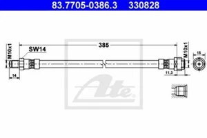 ATE Bremsschlauch Vorne 83.7705-0386.3 für MERCEDES - Bild 1 von 1