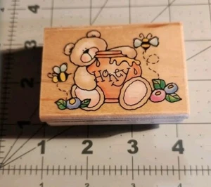 Penny Black Rubber stamp Bee, Bear Honey New Comb - SHip B12 - Picture 1 of 6