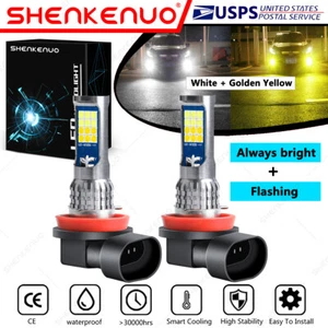For Acura TSX 2004-2014 2X H8/H11 LED Fog Bulbs w/Flash Dual Color White+Yellow - Picture 1 of 12