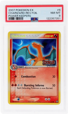 2007 Pokemon Ex Power Keepers Charizard Reverse Holo #6 PSA 8 - Image 1 of 2