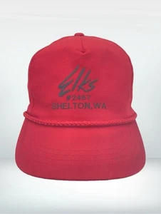 Vintage Elks Lodge Trucker Hat Red Shelton Wa Yupoong Snapback - Picture 1 of 9