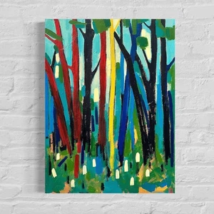Original painting Abstract Forest Contemporary Art Modern Oil Landscape - Picture 1 of 3