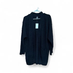 Bobeau Sweater Black NWT 1X Women's Long Sleeve BOHO Knit Cardigan - Picture 1 of 3