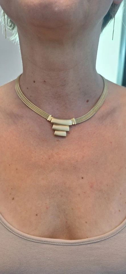 Wunderschönes Pierre Lang Magnet Collier inkl. Wechselanhänger, vergoldet - Bild 1 von 4