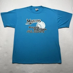 Vintage Y2K Florida Marlins Teal Majestic MLB T Shirt Men’s XL - Picture 1 of 7