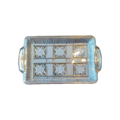 Lote de 4 bandejas de plástico transparente vintage con diseño y asas finales Foto 1 de 4