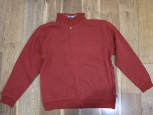 Orvis 47125 Men's Red Cotton/Poly Fleece Lined 1/4 Zip Pullover Sz L NWOT - Picture 1 of 11