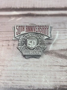 VTG Lapel Pin Nascar 50th Anniversary 1948 - 1998 Pewter Checkered Flag Racing - Picture 1 of 4
