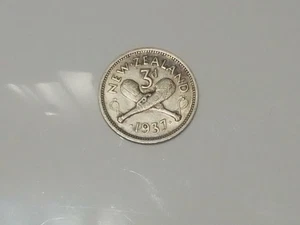 NUEVA ZELANDA 3 PENIQUES 1937 KM7 BONITA MONEDA - Imagen 1 de 2
