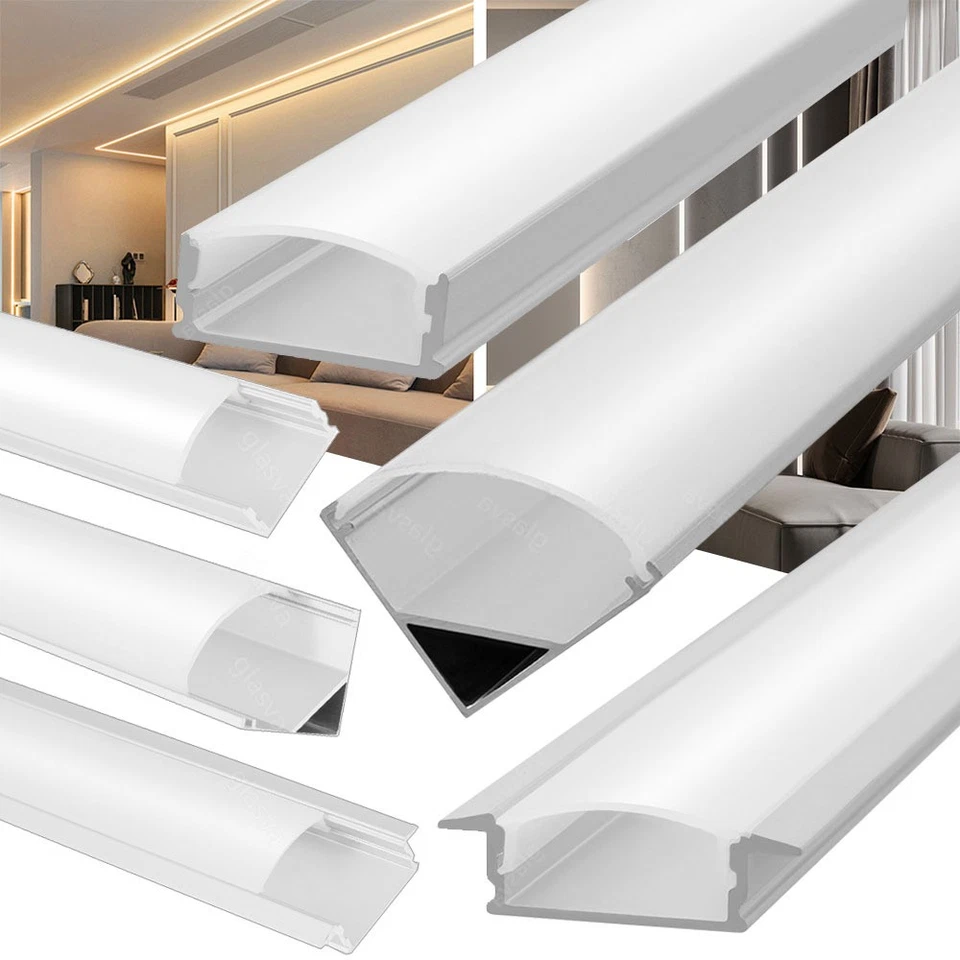 5X LED Profil Aluprofil Alu Schiene Leiste Profile für LED-Streifen Eloxiert NEU - Bild 1 von 4