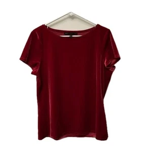 WHBM Berry Red Velvet Short-Sleeve Tee Size Medium NWOT - Picture 1 of 7