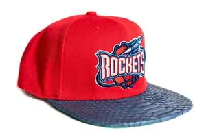 Mitchell & Ness Houston Rockets Red/Navy Python Hat - Just Don Style Hat - Picture 1 of 2
