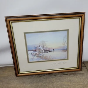 S. F. Clarke Print Of A Winter Scene Norfolk Broads Grove Gallery Collection - Picture 1 of 5