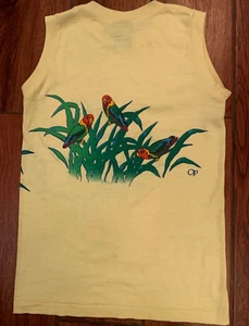 Vtg 1983 Parrot Graphic Tee Shirt Ocean Pacific Jimmy Buffett Student/Youth M/L - Picture 1 of 2