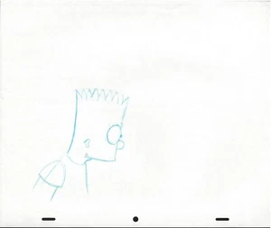 The Simpsons Bart Simpson Nahaufnahme Originalproduktion Zeichnung Animation Kunst UF - Bild 1 von 1