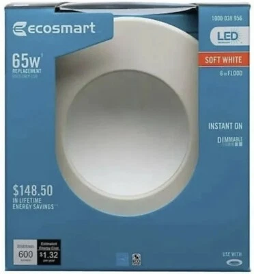 EcoSmart 65W Equiv Soft White 2700K Dimmable LED Indirect Downlight Bulb - Image 1 of 4