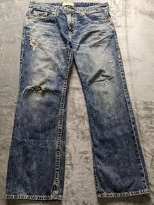 Big Star Jeans Men 36x30 Blue Pioneer Boot Acid Wash Distressed Faded Denim READ - Picture 1 of 21