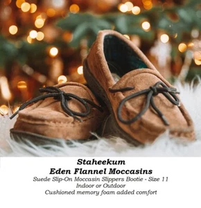 Zapatillas mocasín de espuma viscoelástica de franela Staheekum Eden interior exterior 11 - Imagen 1 de 9