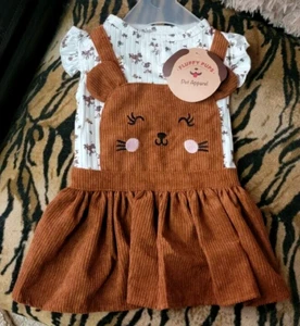 Pet Dress Dog or Cat Corduroy Brown med New! - Picture 1 of 3