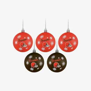Cleveland Browns Shatterproof BALLS Christmas Tree Holiday Ornaments Set 5 pack - Picture 1 of 1