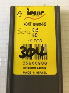 Iscar - 10 x neue Hartmetall-Fräseinsätze XOMT 060204-HQ IC28 CNC - Bild 1 von 2