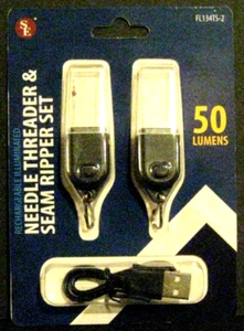 Needle Threader & Seam Ripper Set - Illuminated & Rechargeable NEW - Picture 1 of 4